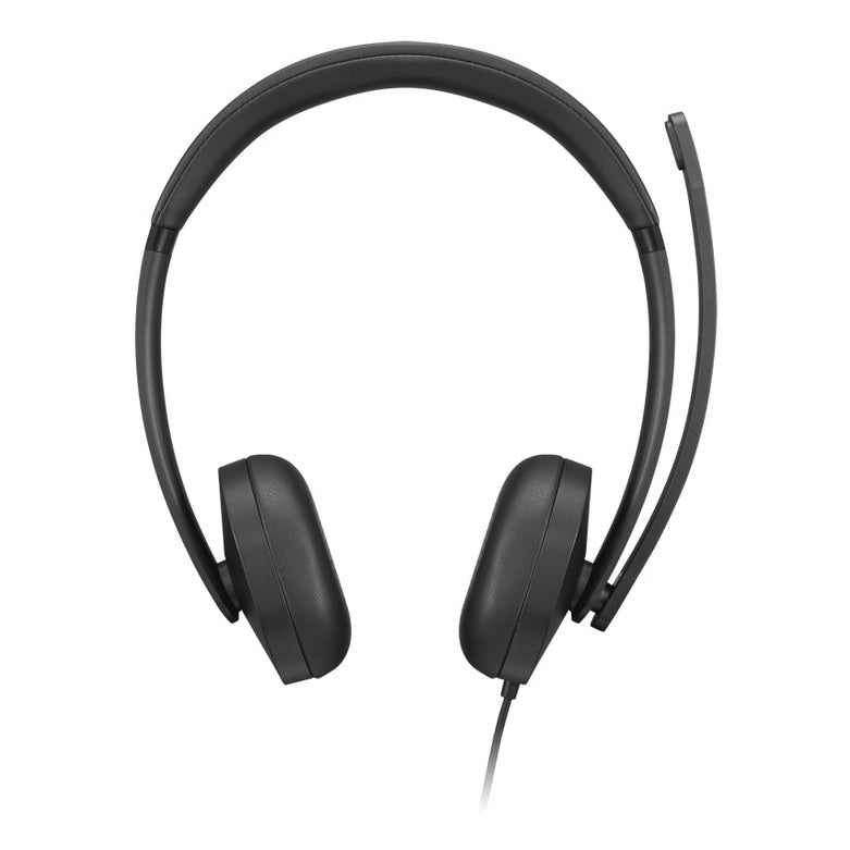 Fone de ouvido empresarial Lenovo 5000 Teams com fio, microfone integrado e design confortável para chamadas VoIP.