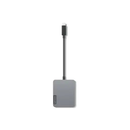 Hub USB-C Lenovo Travel Hub Gen 2 com múltiplas portas para laptops, compacto e portátil, conexão rápida e versátil.
