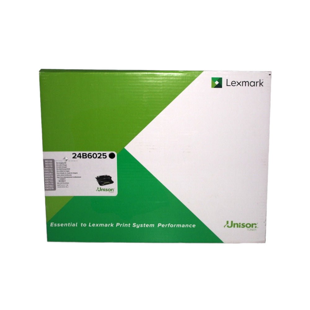 Tambor laser original Lexmark 24B6025 para impressora, alta durabilidade e capacidade de 100.000 páginas.