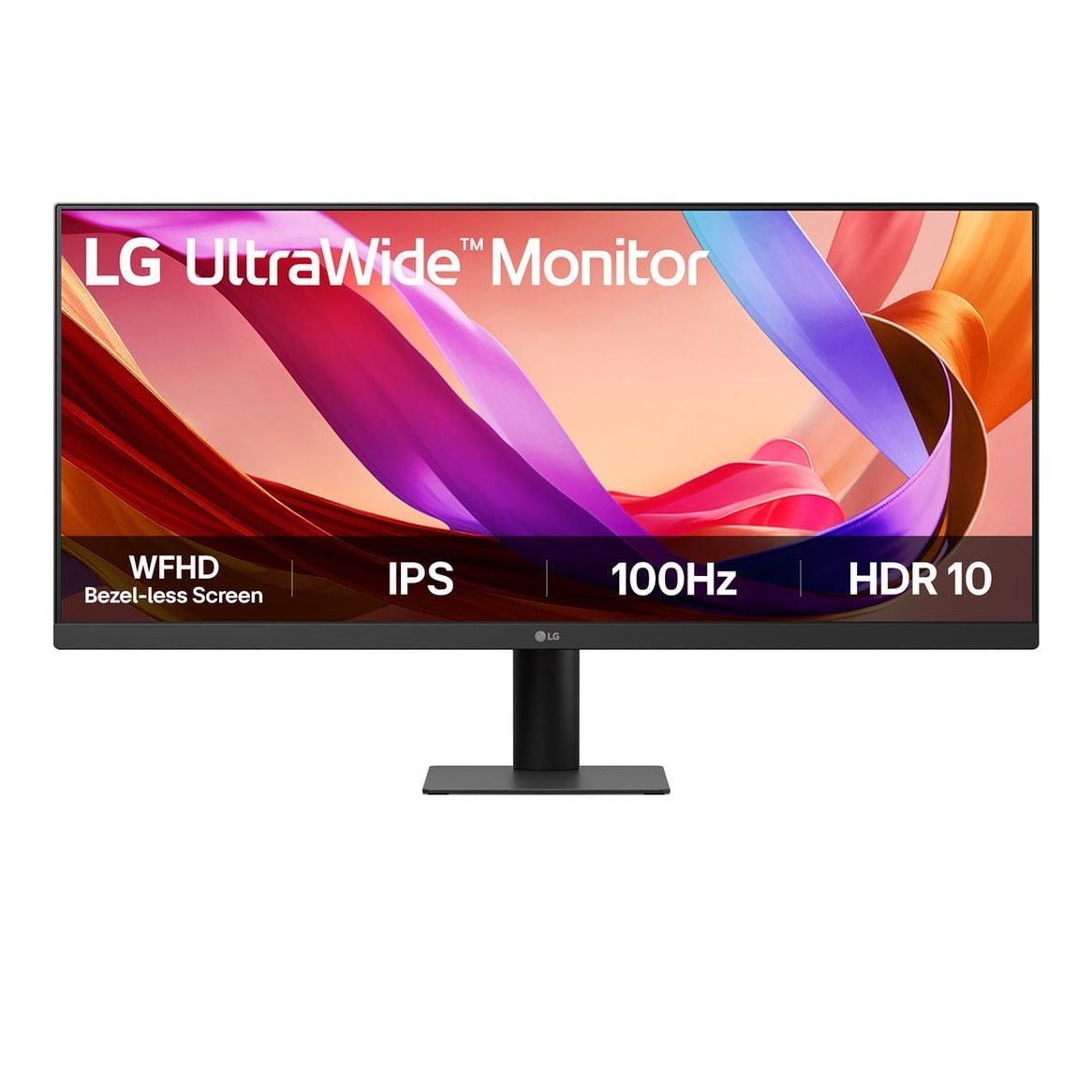 Monitor LG de 29 polegadas IPS UWFHD com proporção 21:9, 100Hz, HDMI e DisplayPort, ideal para uso empresarial.