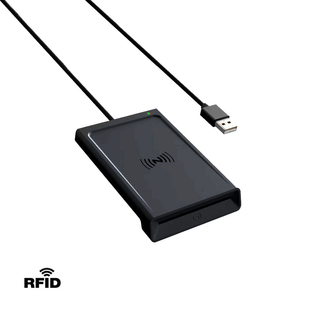 Leitor de Cartão Cidadão RFID USB 2.0 Lifetech com chip e tecnologia contactless, compatível com cartões de identidade.
