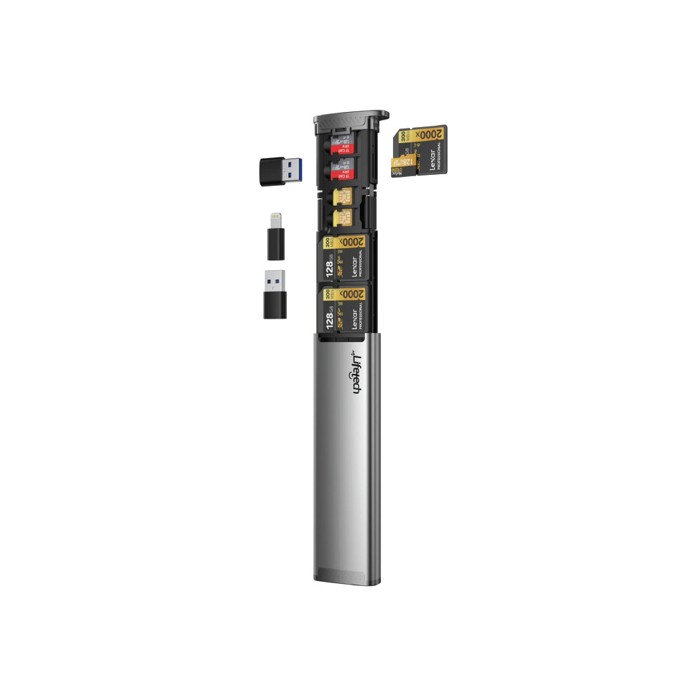 Leitor de Cartões de Memória com Armazenamento USB, USB-C e Lightning - Bluepixel Equipamentos e Serviços Informáticos Lda