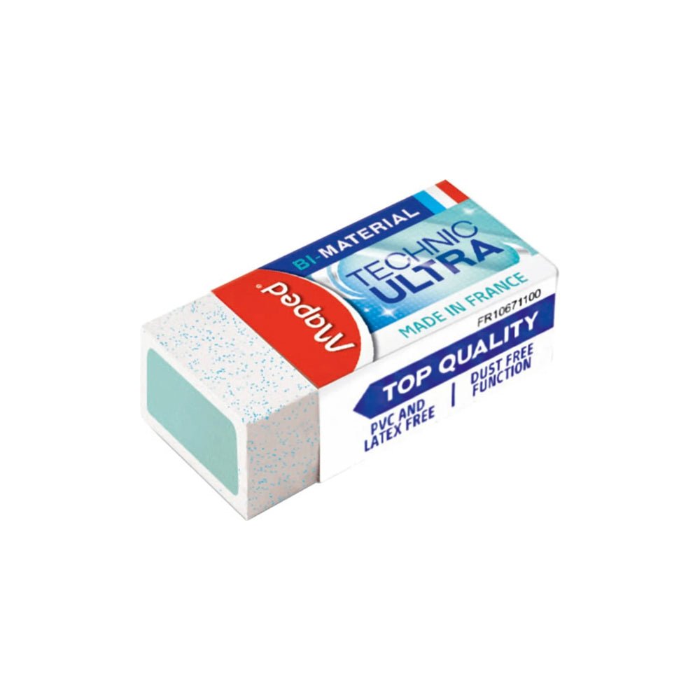 Borracha branca Maped Technic Mini sem PVC, tamanho 39x17,8x12,3 cm, ideal para apagar desenhos e textos.