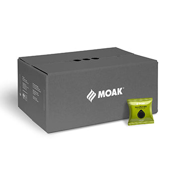 Pastilhas de café Moak Descafeinado Classic, pacote com 50 unidades, sabor suave e aroma intenso, para preparo de café delicioso.