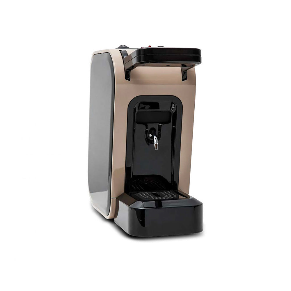 Máquina de café por pastilhas Moak Spinel Ciao compacta, prática, com design moderno e detalhes visíveis na imagem.