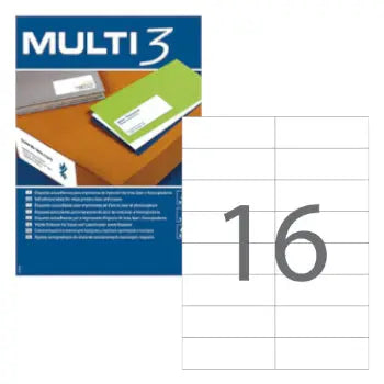 Bluepixel Equipamentos e Serviços Informáticos Lda | Etiquetas A4 105x35mm 100 folhas - Multi3 1600 unidades Multi3 Etiquetas