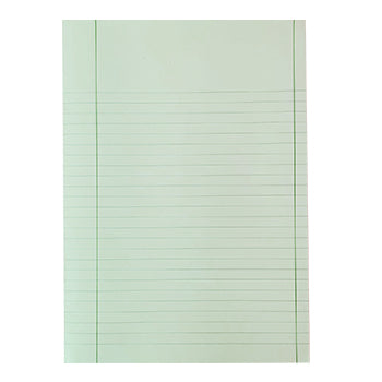 Caderno A4 pautado azul com margem, 5 folhas, marca Neutral, caderno almaço para anotações e estudos.