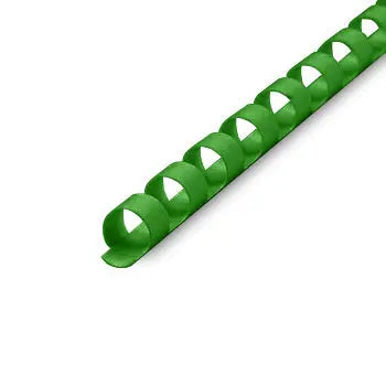 Argolas de PVC verde de 6mm para encadernar, pacote com 100 unidades, ideal para organizar até 20 folhas.