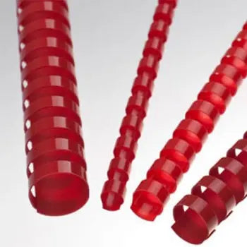 Argolas de PVC vermelhas de 18mm da Neutral para encadernar, 140 folhas, pacote com 100 unidades.