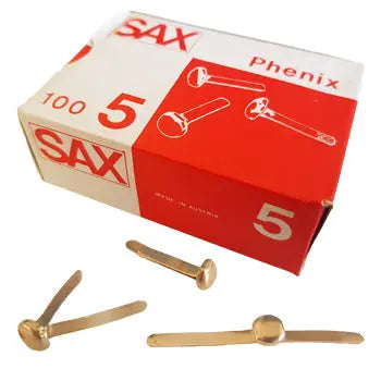 Pacote com 100 attaches de latão de 25mm da marca Neutral, material resistente e ideal para projetos de artesanato e costura.