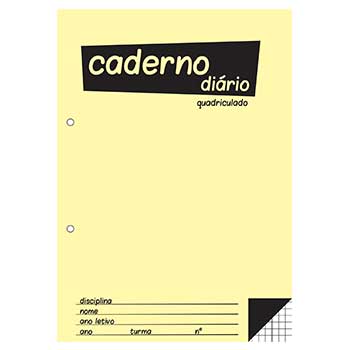 Caderno diário B5 quadriculado da Neutral com 40 folhas, tamanho 25x17,6cm, cadernos agrafados para anotações diárias