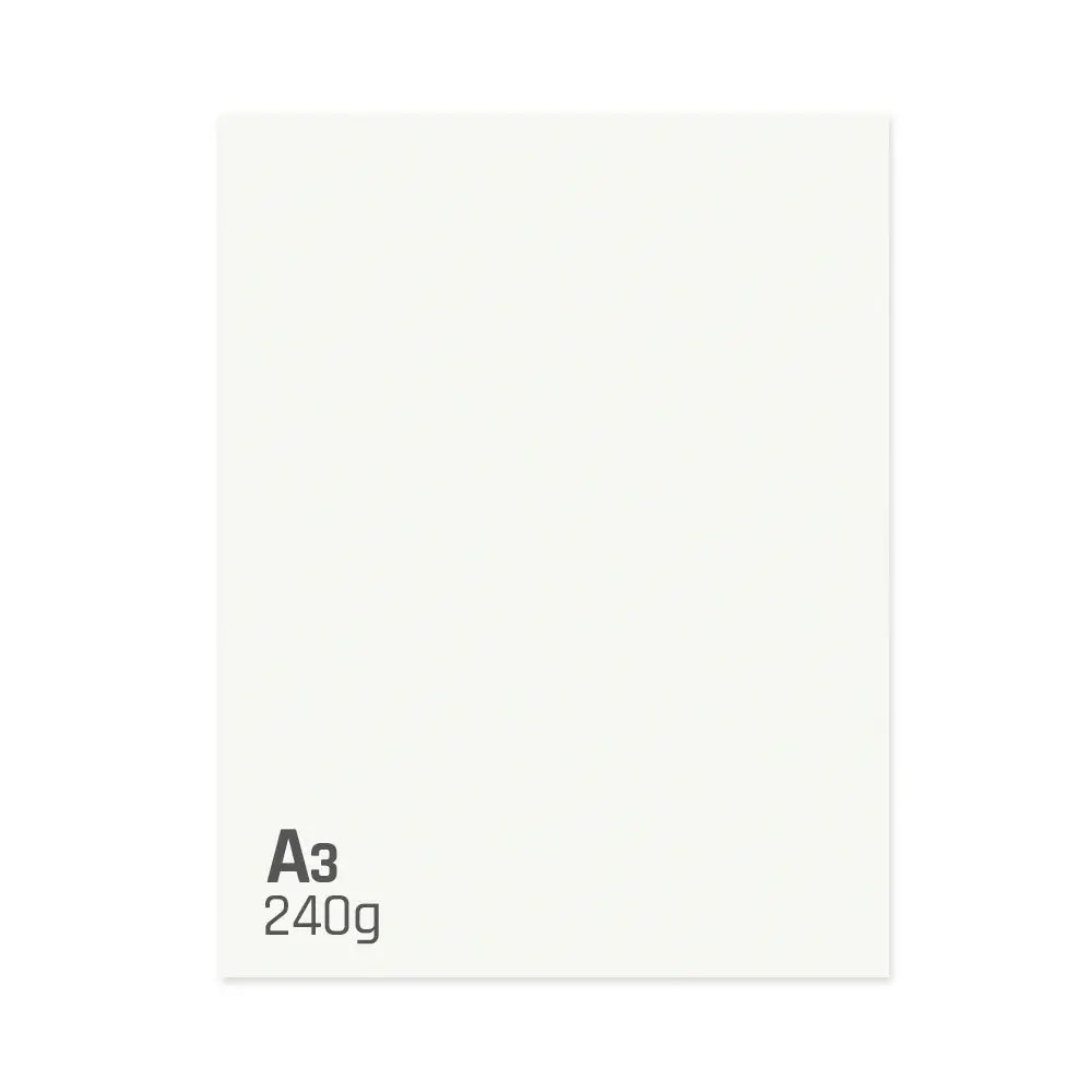 Cartolina branca A3 Neutral de 240g, 50 folhas, ideal para artes e projetos criativos.