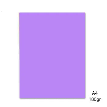 Cartolina A4 lilás da Neutral, folha de 180g para artes e decoração, com superfície lisa e resistente.