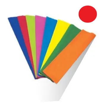Papel crepe vermelho da Neutral, rolo de 50x250cm para decoração, com textura fina e colorido vibrante.