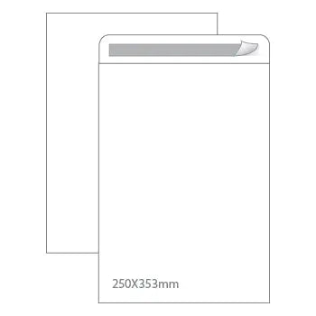 Envelopes brancos B4 de 250x353mm da Neutral, 090g, kit com 250 unidades, prontos para envio ou correspondência.