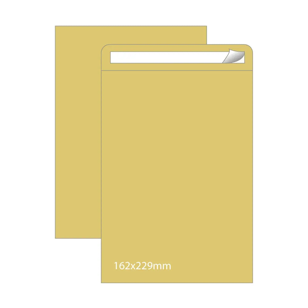 Envelopes saco C5 Kraft Autodex 162x229mm, 250 unidades, com abertura autodobrável, material resistente e de cor natural.