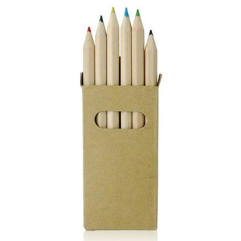 Lápis de Cor Funnyset Neutral, kit com 6 unidades de 9cm, para desenhar e colorir, com pontas afiadas e cores vibrantes.