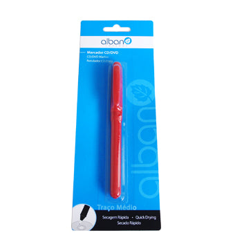 Marcador permanente médio vermelho da marca Neutral, usado para escrever e criar em várias superfícies.