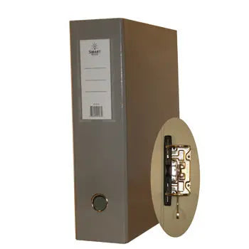 Pastas arquivo Neutral cinza para organização de documentos, tamanho 310x290x80mm, com duas unidades empilhadas.