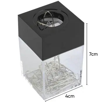 Porta clips magnético quadrado preto da Neutral, organizador de mesa para prender papéis e notas com estilo.