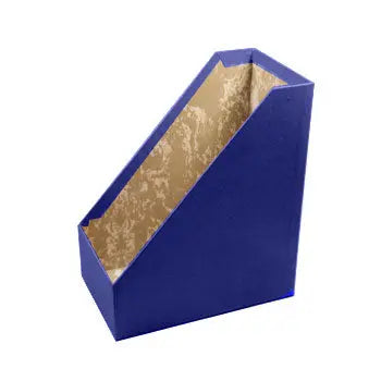 Porta revistas azul Neutral, 30x25x16cm, para organização e decoração, com espaço para revistas e livros.