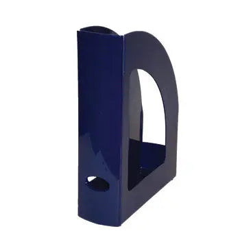 Porta revistas azul de plástico opaco, tamanho 32x25x8cm, organizacional e elegante, da marca Neutral.