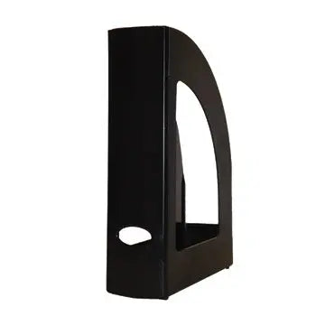 Porta revistas preto de 32x25x8cm, organizador de plástico opaco da marca Neutral, com compartimentos para revistas e documentos