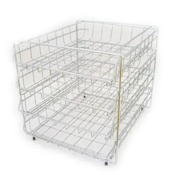 Tabuleiro para secretária com 4 gavetas em arame cromado, produto da marca Neutral, ideal para organização de escritório
