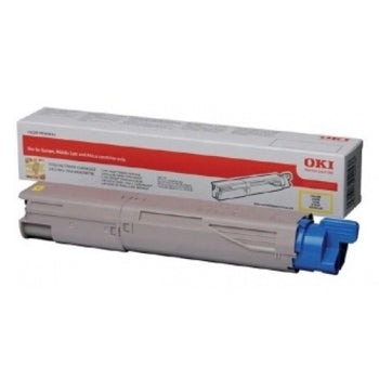 Toner amarelo original Oki 45862837 de alta capacidade para impressora 7300, compatível com impressoras Oki.