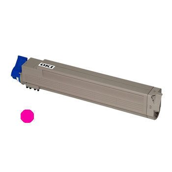 Toner Oki Magenta 45536506 de alta capacidade, original para impressoras Oki, mostrado na imagem.