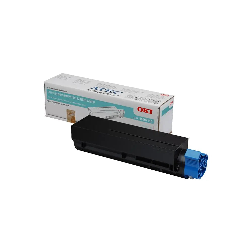 Toner preto Oki 45807116 original, para impressoras, com capacidade de 12.000 páginas, alta qualidade e durabilidade