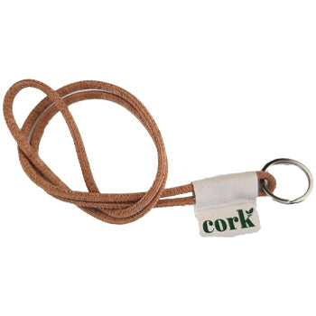 Fita multiuso em cortiça para pescoço, medida 5x47cm, da marca Original Lanyards, com acabamento em cortiça natural.