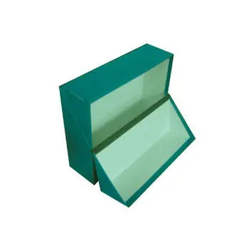 Caixa de arquivo francesa verde, tamanho 365x280x100mm, com alça, ideal para organização de documentos.