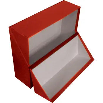 Caixa de arquivo francesa Almaço Vermelho, tamanho 365x280x100mm, para organização de documentos.