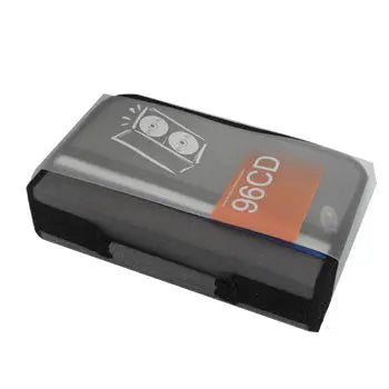 Bolsa cinza para 96 CDs, organizador de arquivos grande, feita por Outros, ideal para armazenamento de discos compactos.