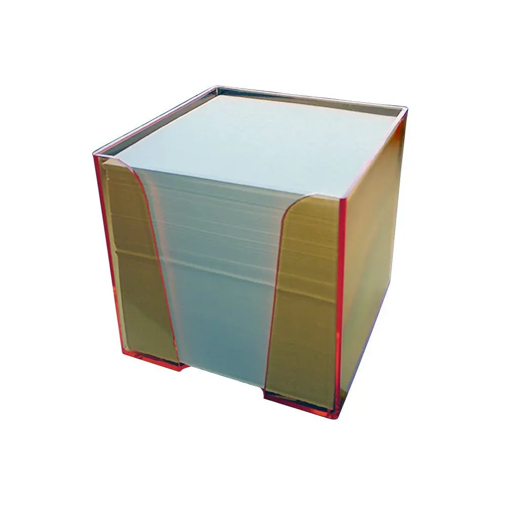 Base suporte com bloco cubo de papel preto, 90x90x90mm, ideal para suportar e organizar papel de forma prática e segura.