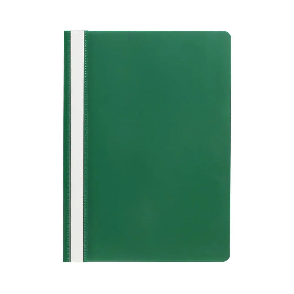 Classificador de capa transparente verde, unidade, ideal para organização de documentos com estilo e praticidade.