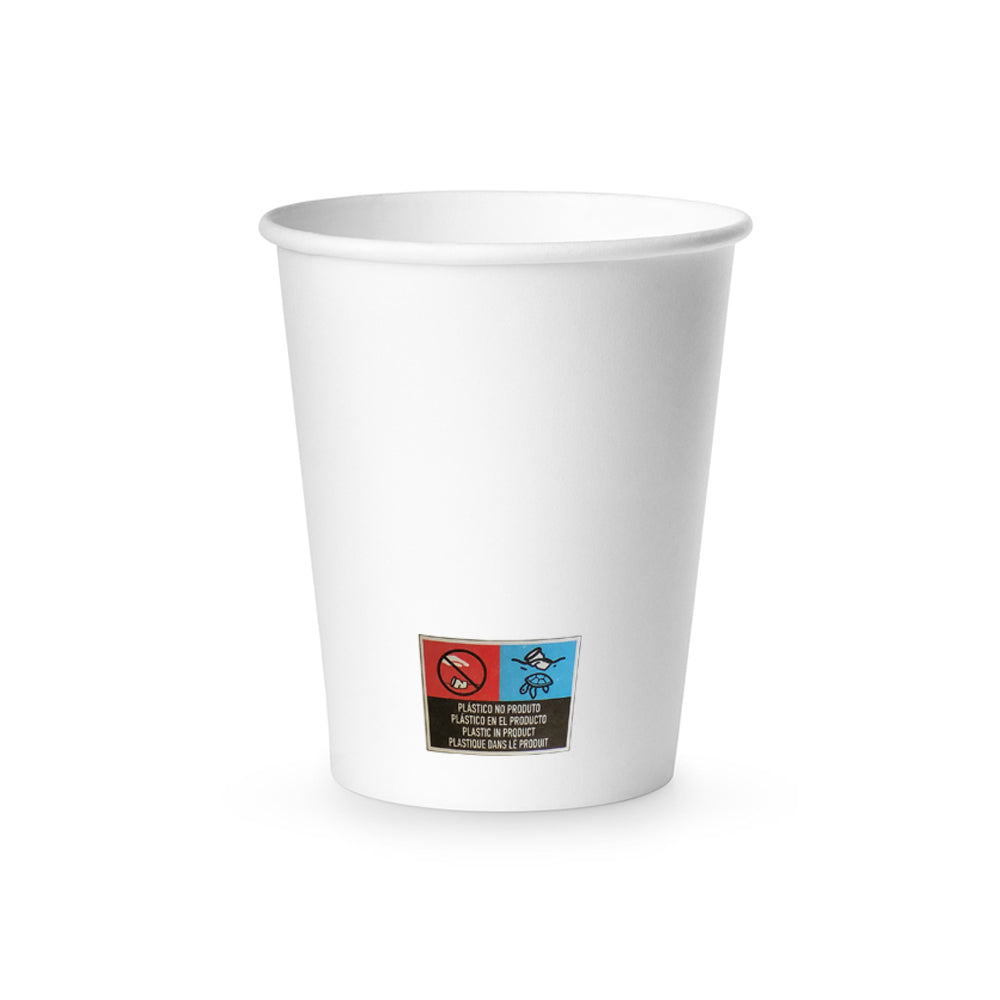 Copos de Papel 237ml 8oz Brancos - Pack com 100 unidades