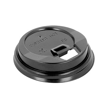Conjunto de 100 tampas altas pretas para copos de 120ml, feitas de plástico, compatíveis com copos de bebidas.
