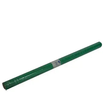 Rolo de papel lustro verde de 0,5x2m, ideal para projetos e decorações, marca Outros, mostrado desenrolado sobre uma superfície.