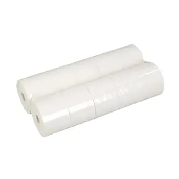 Rolos de papel branco 80x70mm 60g, pacote com 10 unidades, ideal para impressoras e uso doméstico.
