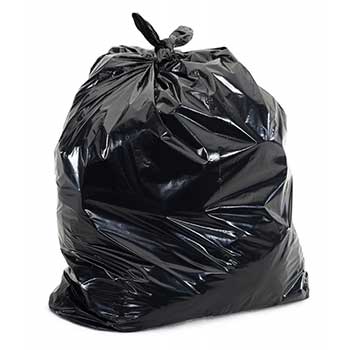 Sacos de lixo pretos de 50L com fecho, tamanho 60x80cm, pacote com 10 unidades, marca Outros, para descarte doméstico.