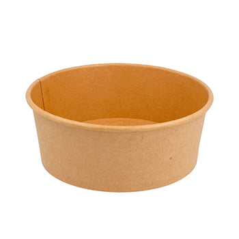 Saladeiras Kraft descartáveis de 750ml, 50 unidades, com Ø150mm, feitas de material leve e resistente para alimentos.