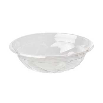 Saladeiras de plástico redondas transparentes de 700ml, pacote com 50 unidades, ideais para festas e eventos.