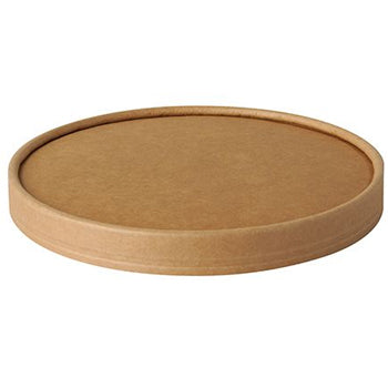 Tampa de cartão para saladeira de 15cm, pacote com 50 unidades, material Kraft, para proteção e armazenamento de saladeiras.