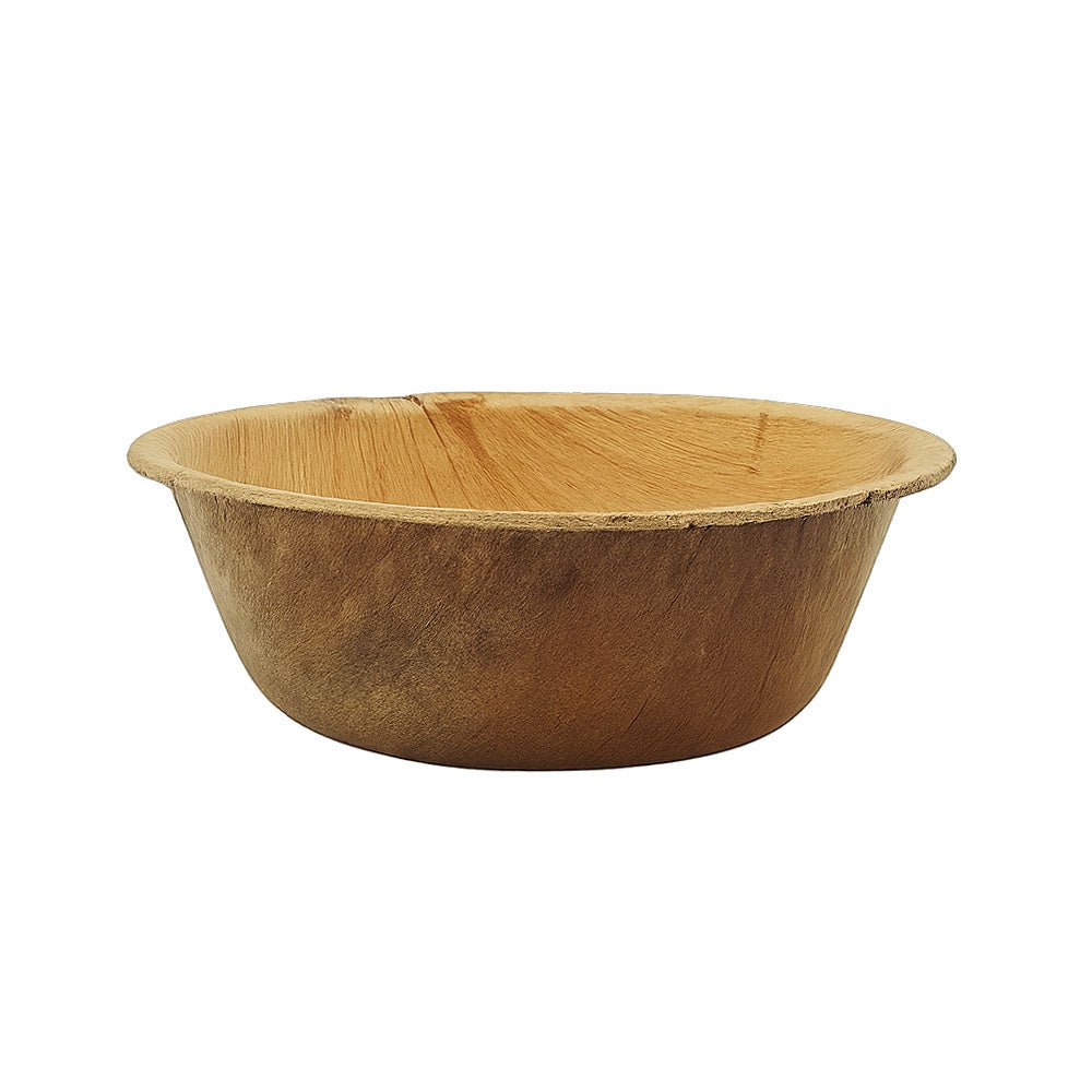 Tigelas de 400ml Folha de Palma, pacote com 25 unidades, feitas de material biodegradável, ideal para refeições e festas.