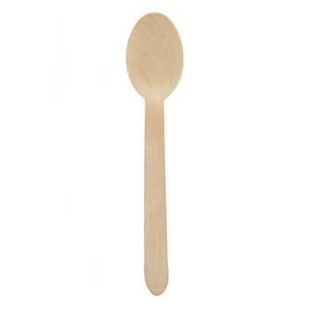 Colheres de Sopa de Madeira 16cm - Kit com 100 unidades