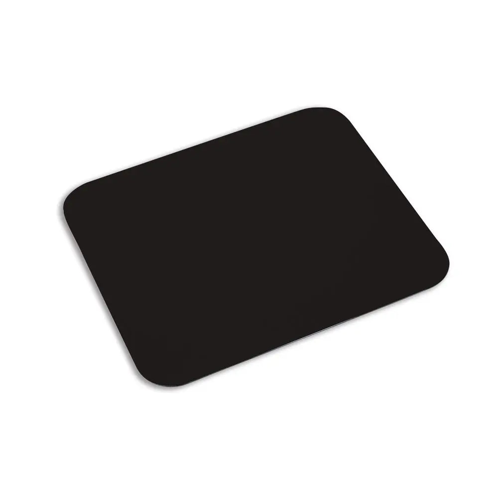 Tapete anti-deslizante preto para rato, com superfície confortável e estável, ideal para uso em escritórios e estações de trabalho.