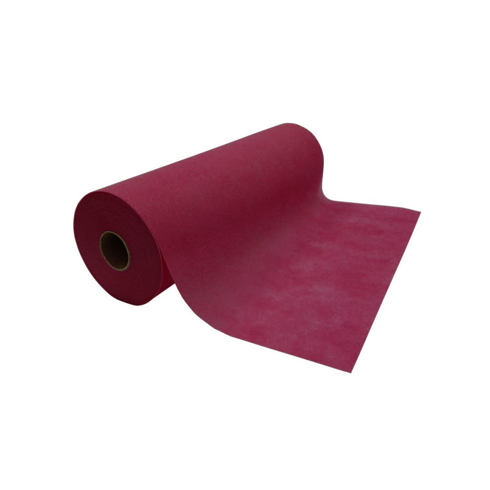 Rolo de toalhas de mesa Bordeaux, tamanho 0,40x48m com pré-corte, ideal para decoração de eventos e mesas.