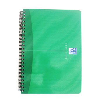 Caderno espiral A5 quadriculado Oxford Office Book com 90 folhas, ideal para anotações e estudos, em capa resistente.